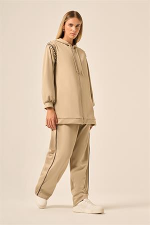 Garmi Kadın Taşlı Skuba Takım Beige