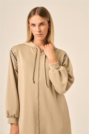 Garmi Kadın Taşlı Skuba Takım Beige