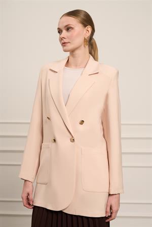 Garmi Kadın Tek Kruvaze Ceket Beige