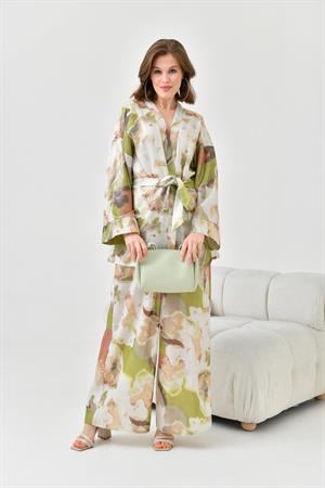 Garmi Kadın Varak Detay Kimono Takım Olive