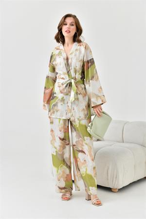 Garmi Kadın Varak Detay Kimono Takım Olive
