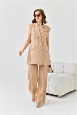 Garmi Kadın Yelekli Takım Beige