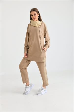 İki İp Deri Takım Beige
