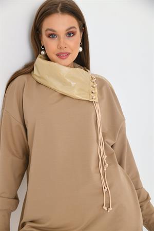 İki İp Deri Takım Beige