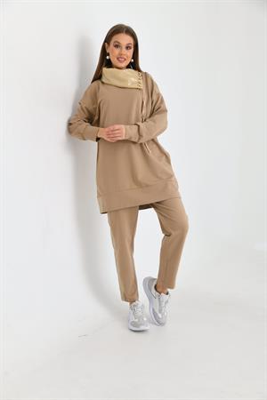 İki İp Deri Takım Beige