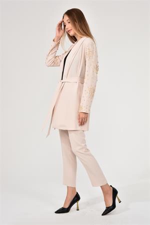 Kadın Abaya İkili Takım Beige