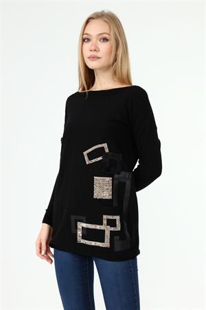 Kadın Aksesuar Detay Kazak Siyah