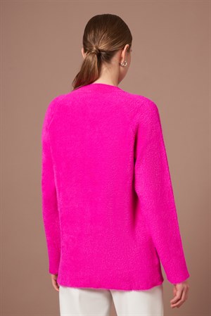 Kadın Angora Hırka Fuşya