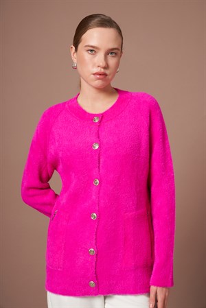 Kadın Angora Hırka Fuşya