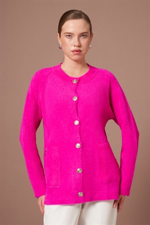 Kadın Angora Hırka Fuşya