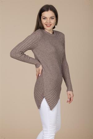 Kadın Asimetrik Kesim Triko Beige