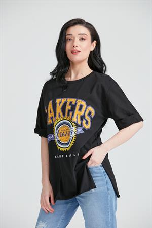 Kadın Baskılı T-Shirt Siyah