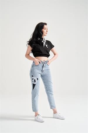 Kadın Beli Lastikli Basic T-Shirt Siyah