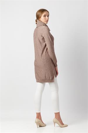 Kadın Boğazlı Uzun Tunik Beige