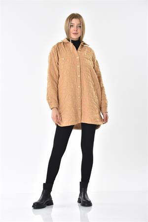 Kadın Capitone Gömlek Beige
