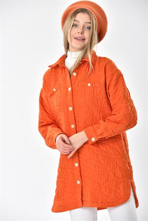 Kadın Capitone Gömlek Orange