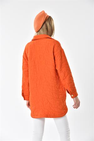 Kadın Capitone Gömlek Orange