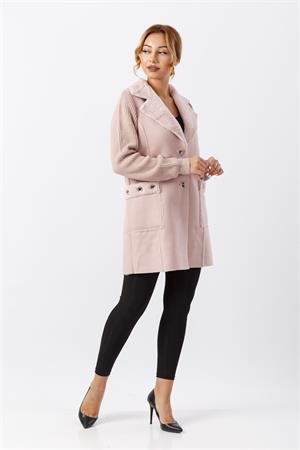 Kadın Cep Detaylı Ceket Pudra