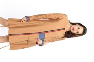 Kadın Cep Detaylı Spor Tunik Camel