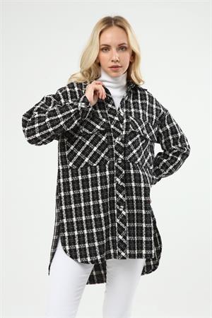 Kadın Chanel Desen Tunik Siyah
