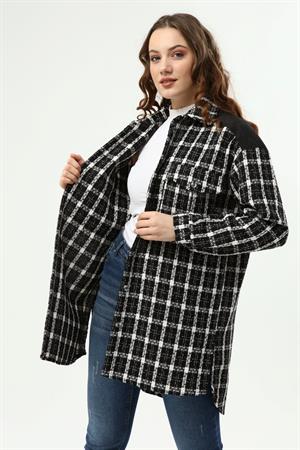 Kadın Chanel Desen Tunik Siyah