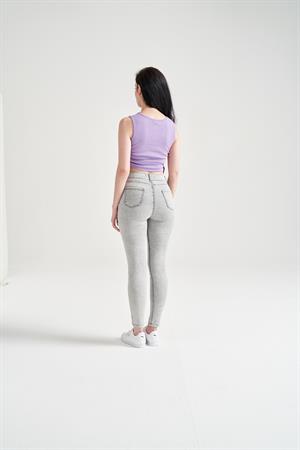 Kadın Dar Kalıp Slim Fit Jean Gri