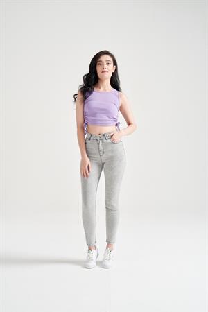 Kadın Dar Kalıp Slim Fit Jean Gri