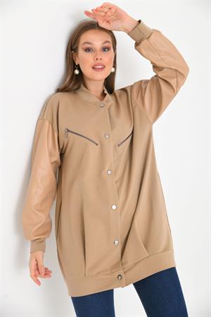 Kadın Deri Cap Beige