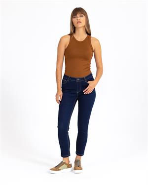 Kadın Düz Kesim Jean Pantolon Mavi
