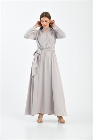 Kadın Elegant Elbise Beige