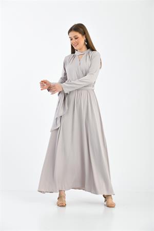 Kadın Elegant Elbise Beige