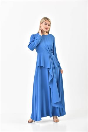 Kadın Elegant Elbise Mavi