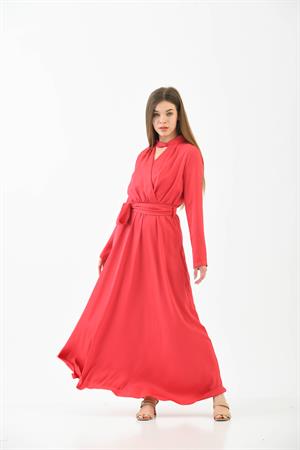 Kadın Elegant Elbise Mercan