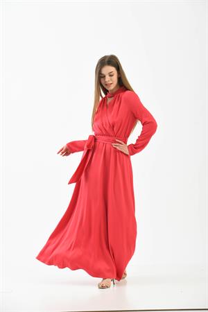 Kadın Elegant Elbise Mercan