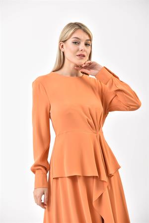 Kadın Elegant Elbise Orange