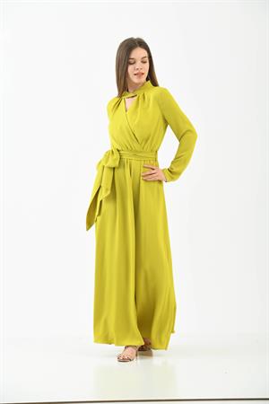 Kadın Elegant Elbise Safran