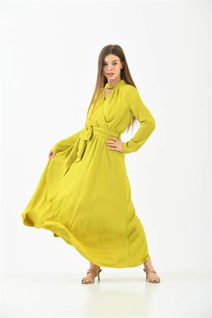 Kadın Elegant Elbise Safran