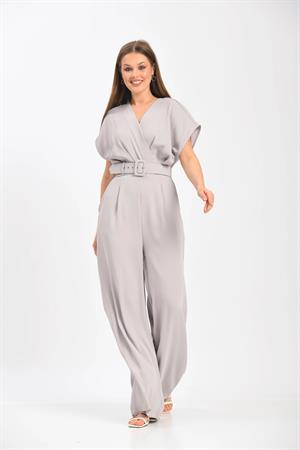 Kadın Elegant Tulum Gri