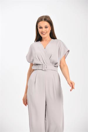 Kadın Elegant Tulum Gri