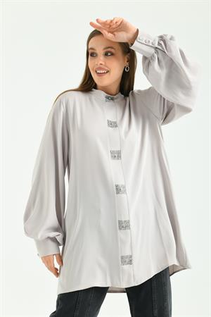 Kadın Elegant Tunik Gri