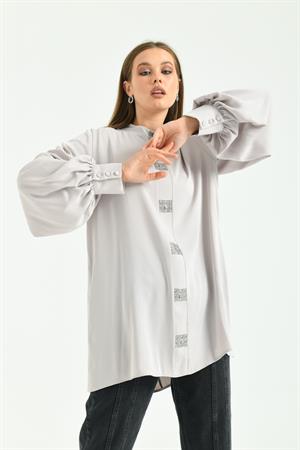 Kadın Elegant Tunik Gri