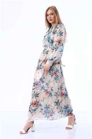 Kadın Empire Elbise Beige