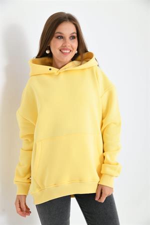 Kadın İçi Şardonlu Sweatshirt Sarı