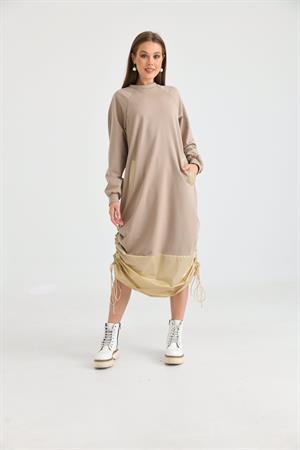 Kadın İki İp Elbise Beige