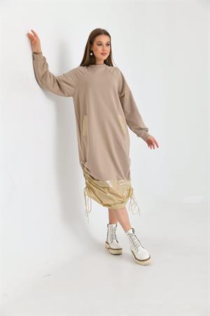 Kadın İki İp Elbise Beige