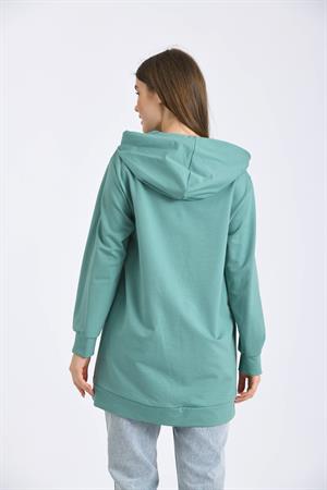Kadın İki İp Kapşonlu Sweatshirt Çağla