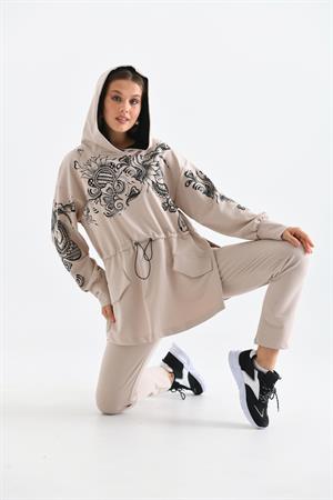 Kadın İki İp Takım Beige