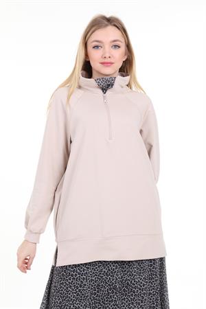 Kadın İki İplik Şifon Etekli Takım Beige