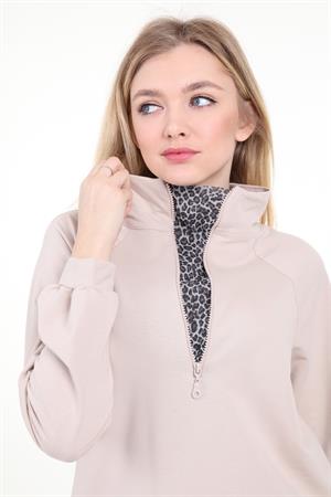 Kadın İki İplik Şifon Etekli Takım Beige