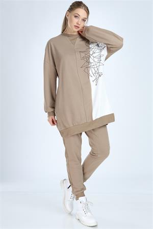 Kadın İki İplik Takım Beige